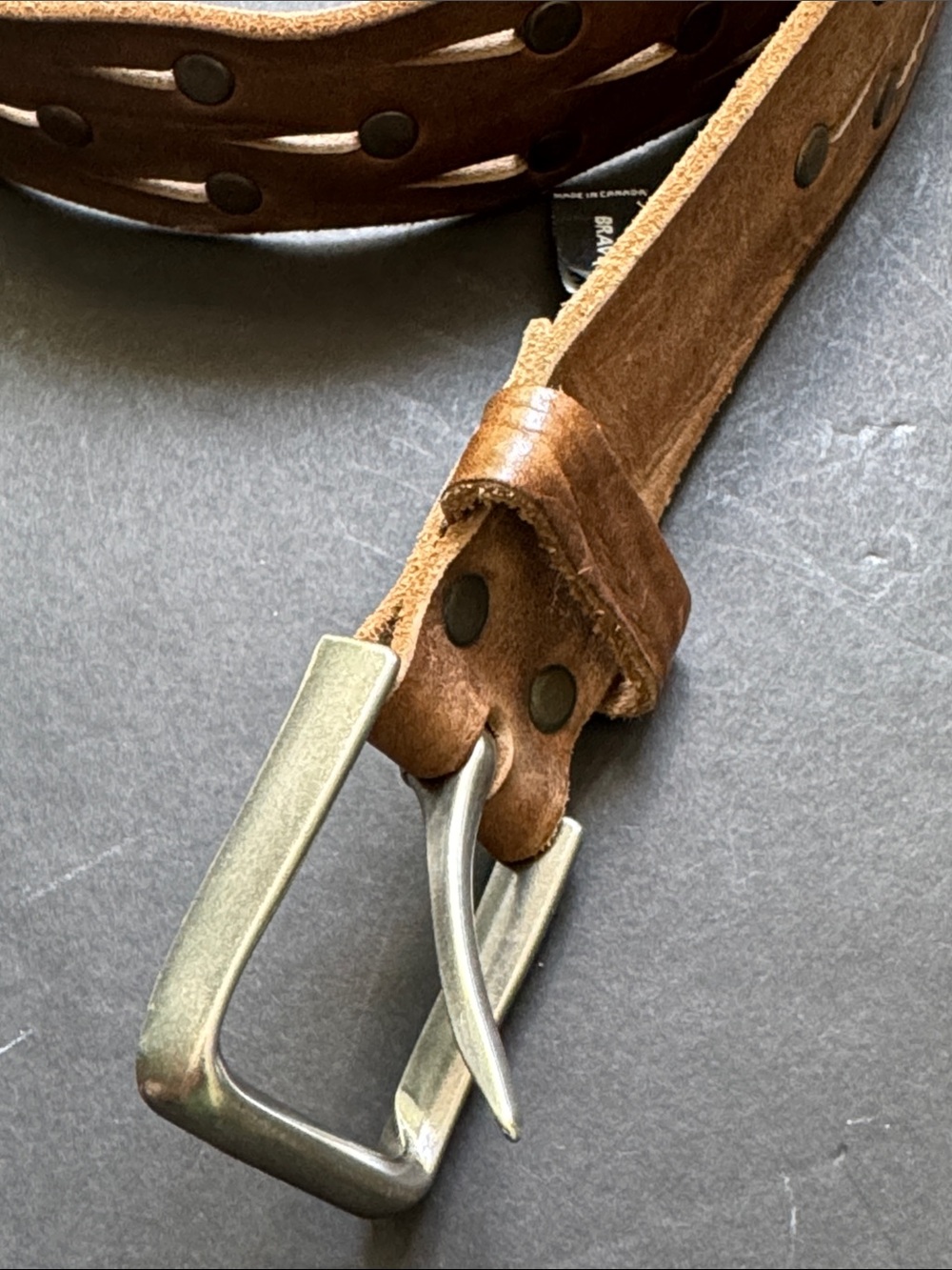 Brave 1992 Brown Leather Studded Belt - Picture 14 of 16